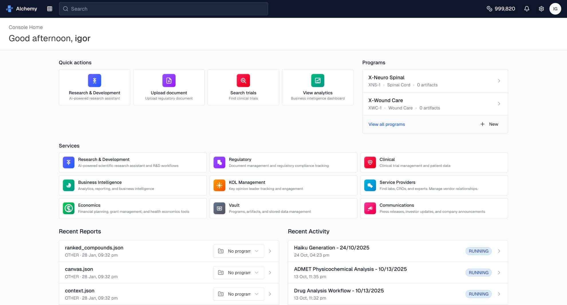 Alchemy Bio Dashboard